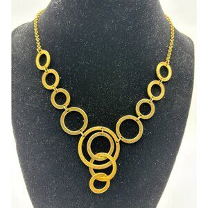 2005 Avon Gold Tone Geometric Greek Lunes Necklace